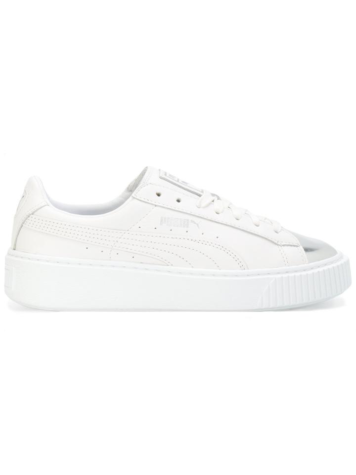 Puma Silver Front Lace-up Sneakers - White