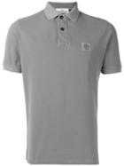 Stone Island Logo Patch Polo Shirt, Men's, Size: Xxxl, Grey, Cotton