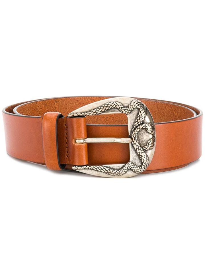 Just Cavalli Snake Buckled Belt - Brown