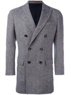 Eleventy Double Breasted Coat, Men's, Size: 52, Blue, Acetate/virgin Wool/polybutylene Terephthalate (pbt)