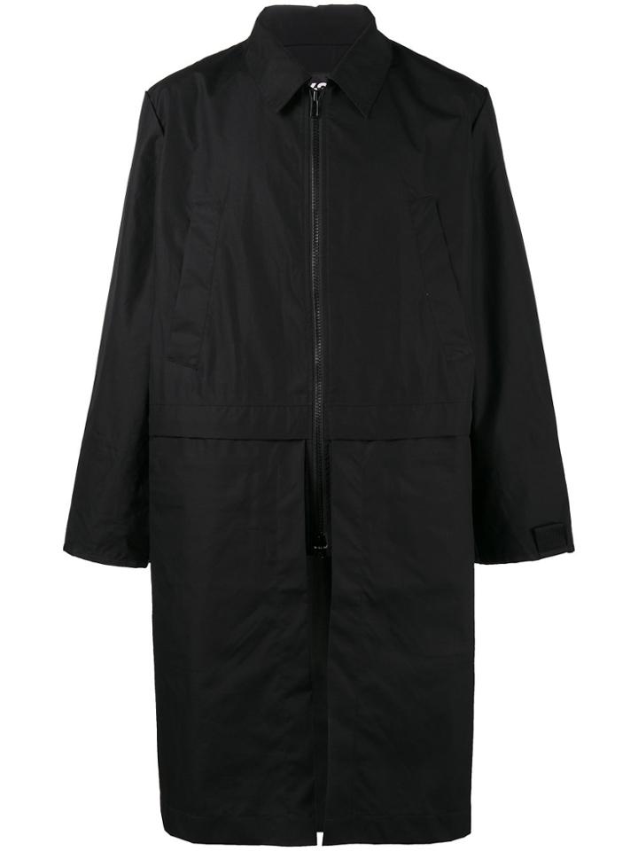 Y-3 Zip Up Trench Coat - Black