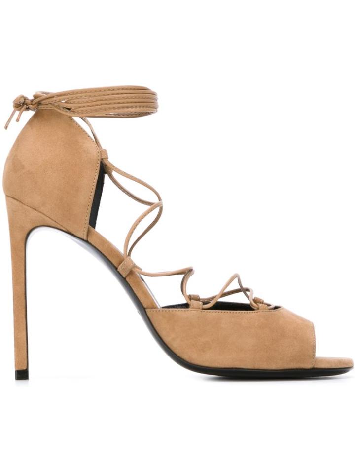 Saint Laurent Jane 105 Pumps, Women's, Size: 41, Nude/neutrals, Suede/leather
