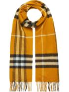 Burberry The Classic Cashmere Scarf In Check - Yellow