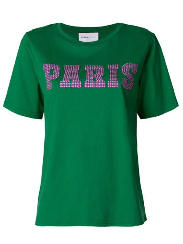 Isabelle Blanche Studded Paris T-shirt - Green