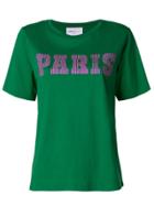 Isabelle Blanche Studded Paris T-shirt - Green