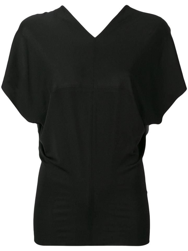 Poiret Draped Back Blouse - Black