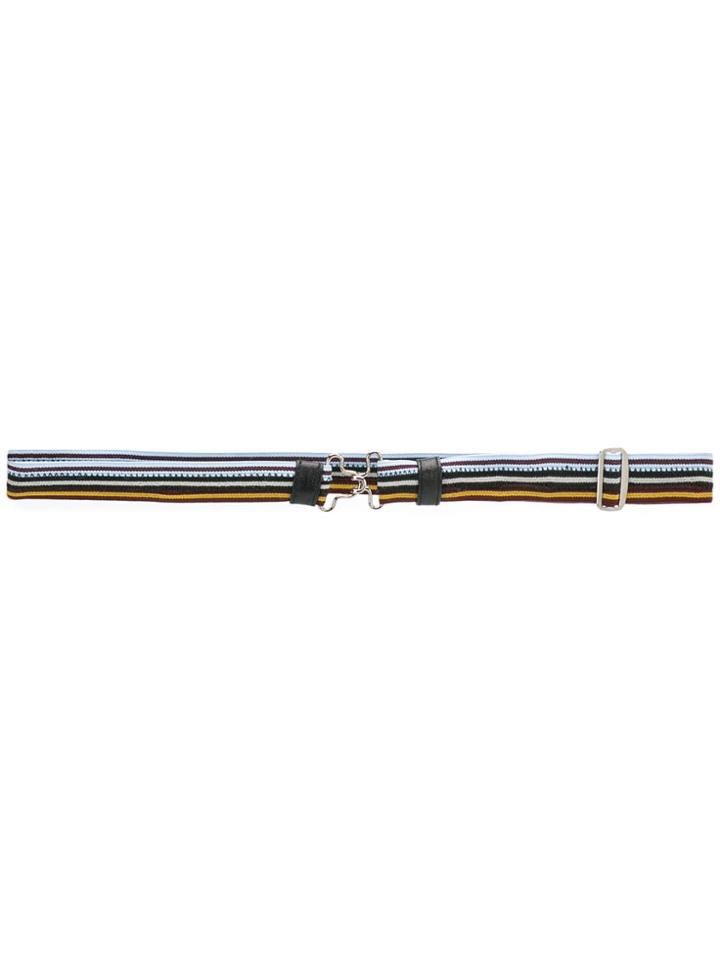 Prada Striped Clasp Buckle Belt - Blue