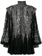 Christopher Kane Crystal Lace Godet Dress - Black