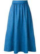 A.p.c. Pleated Midi Skirt - Blue