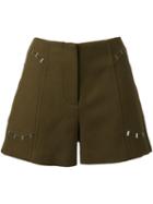 3.1 Phillip Lim Staple Trim Shorts, Women's, Size: 4, Green, Cotton/polyamide/virgin Wool