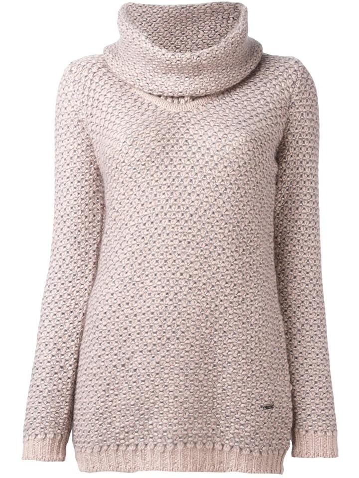 Fay Roll Neck Jumper, Women's, Size: Small, Pink/purple, Silk/lurex/mohair/alpaca