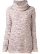 Fay Roll Neck Jumper, Women's, Size: Small, Pink/purple, Silk/lurex/mohair/alpaca