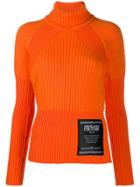 Versace Jeans Couture Ribbed Knit Logo Jumper - Orange
