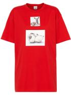 Burberry Deer Print Cotton T-shirt - Red