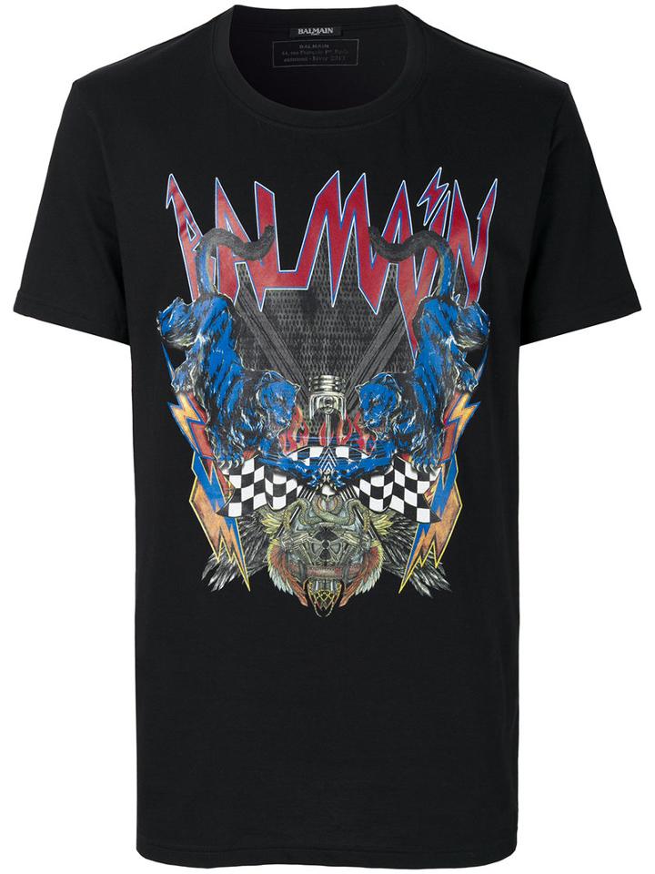 Balmain - Panthera T-shirt - Men - Cotton - Xxl, Black, Cotton