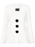Emporio Armani Fitted Jacket With Large Buttons - White