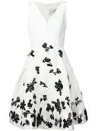 Carolina Herrera Floral Print Dress, Women's, Size: 4, White, Silk