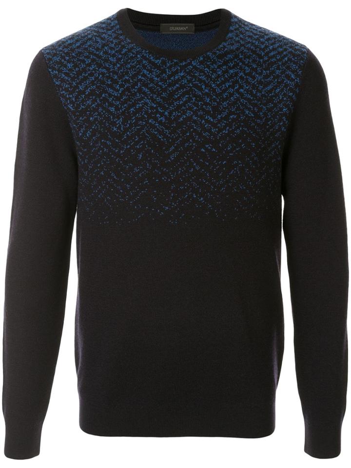D'urban Chevron Print Slim-fit Jumper - Blue