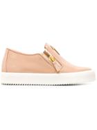 Giuseppe Zanotti Design Eve Slip-on Sneakers, Women's, Size: 40, Nude/neutrals, Patent Leather/leather/rubber