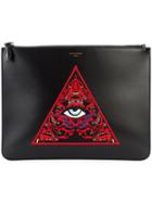 Givenchy - Embroidered Clutch - Men - Leather - One Size, Black, Leather