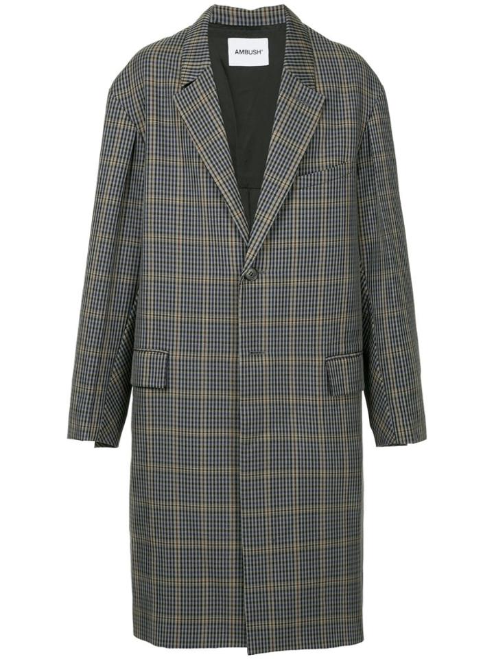 Ambush Single-breasted Check Coat - Multicolour