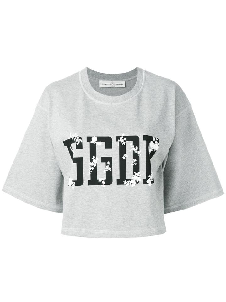Golden Goose Deluxe Brand Logo Print Top - Grey