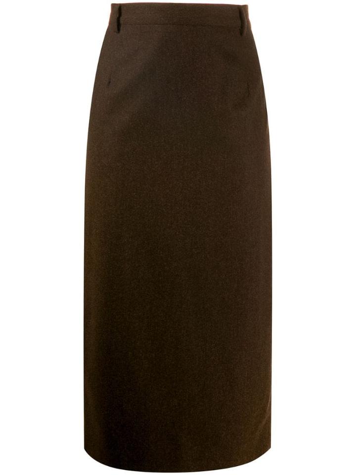 A.n.g.e.l.o. Vintage Cult 1990's Ballantyne Midi Pencil Skirt - Brown