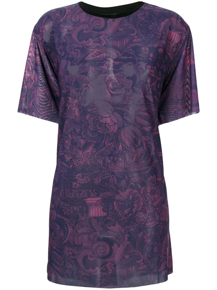 Diesel Floral Print T-shirt - Pink & Purple