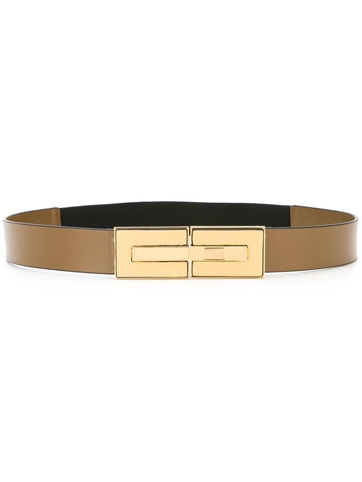 Marni Elasticated Belt, Women's, Size: 85, Brown, Calf Leather/polyester