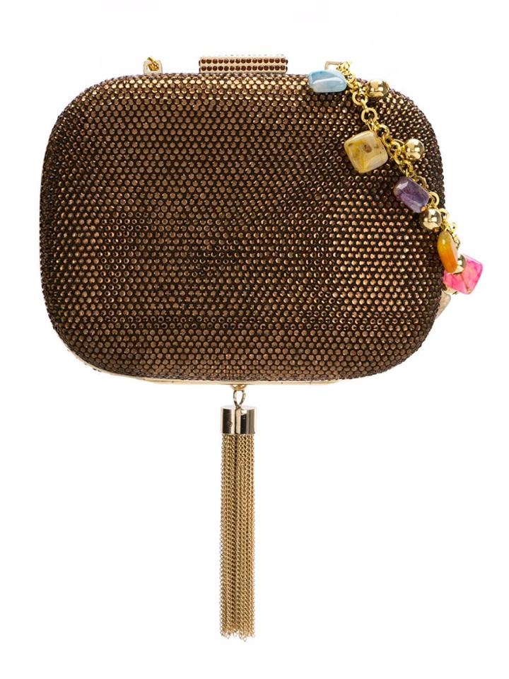 Serpui Embellished Manuela Clutch - Brown