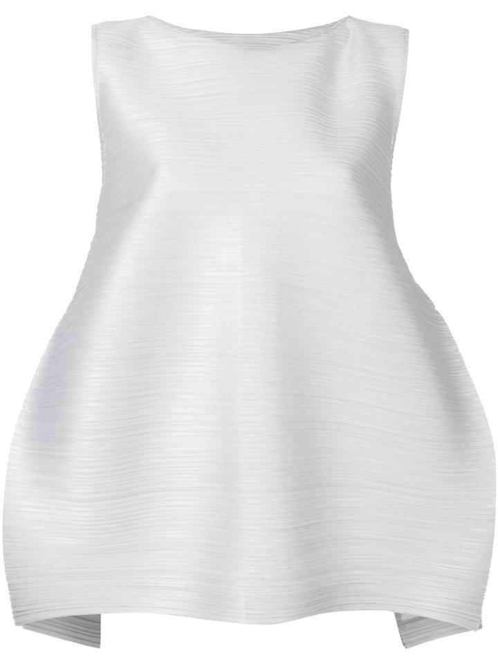 Pleats Please By Issey Miyake Micropleated Flared Vest - Grey