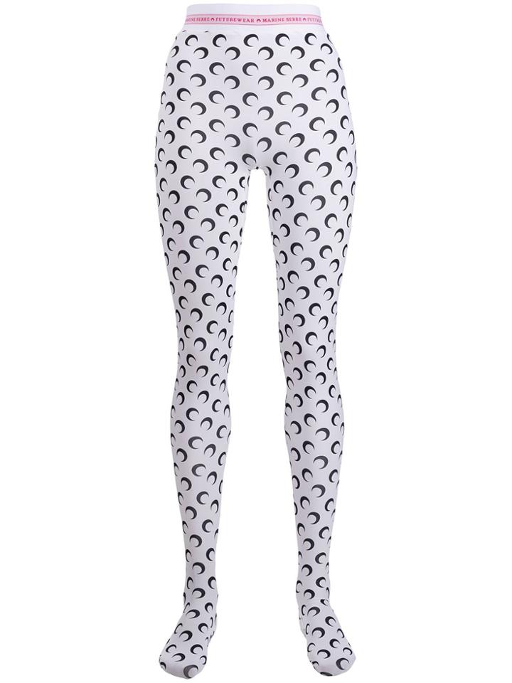 Marine Serre Iconic Moon Print Leggings - White