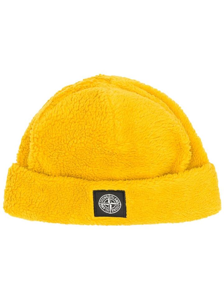 Stone Island Short Rolled Beanie - Yellow & Orange