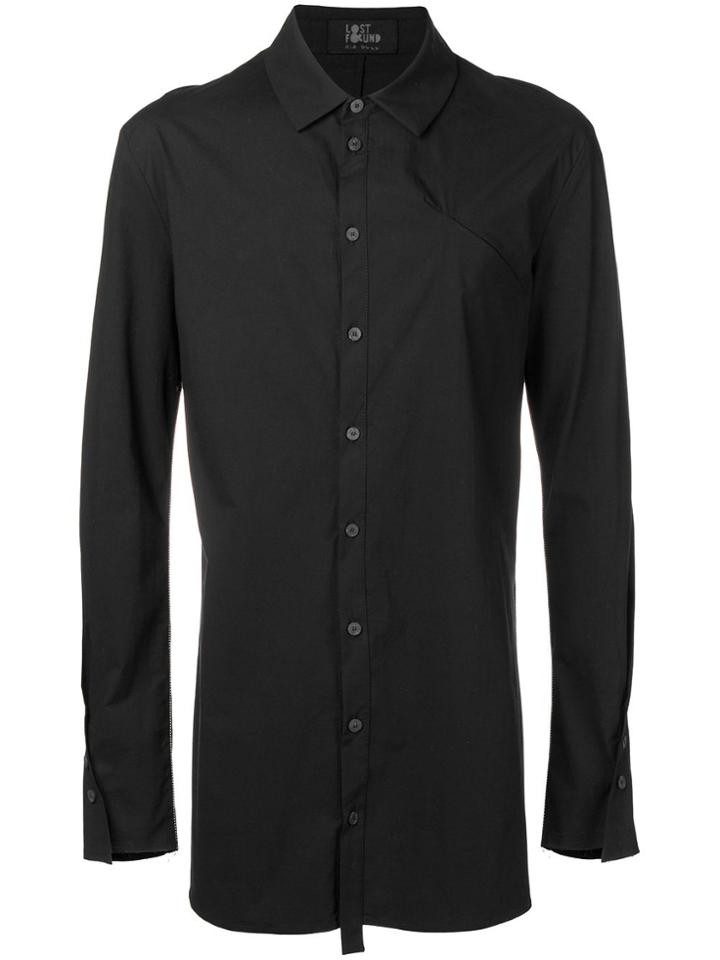 Lost & Found Rooms Piping Detail Long Shirt - Black