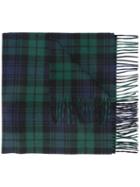 Dsquared2 Tartan Scarf, Men's, Blue, Angora/virgin Wool