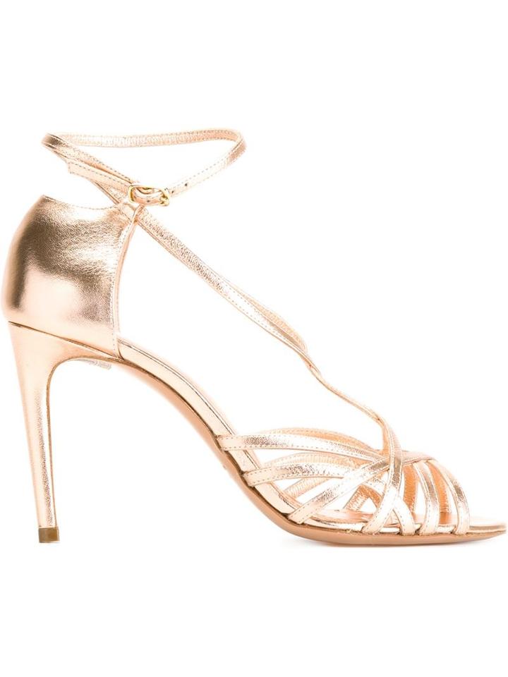 Jean-michel Cazabat Strappy Stiletto Sandals, Women's, Size: 40, Grey, Calf Leather/leather