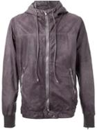 Giorgio Brato Leather Hooded Jacket, Men's, Size: 54, Grey, Leather