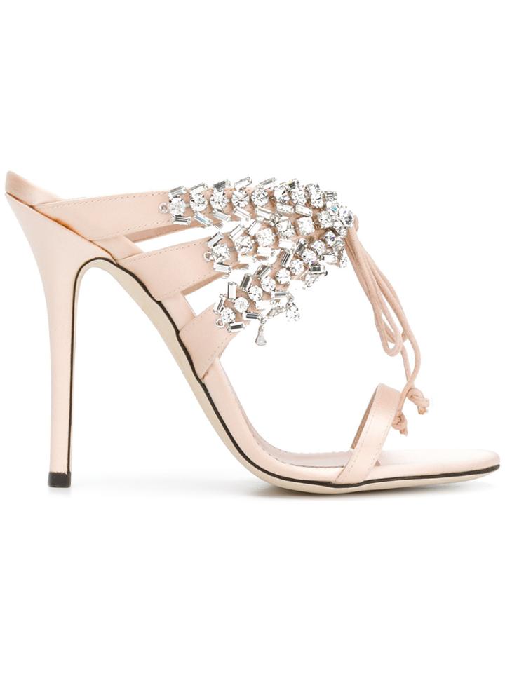 Giuseppe Zanotti Design Madelyn Embellished Mule Sandals - Nude &