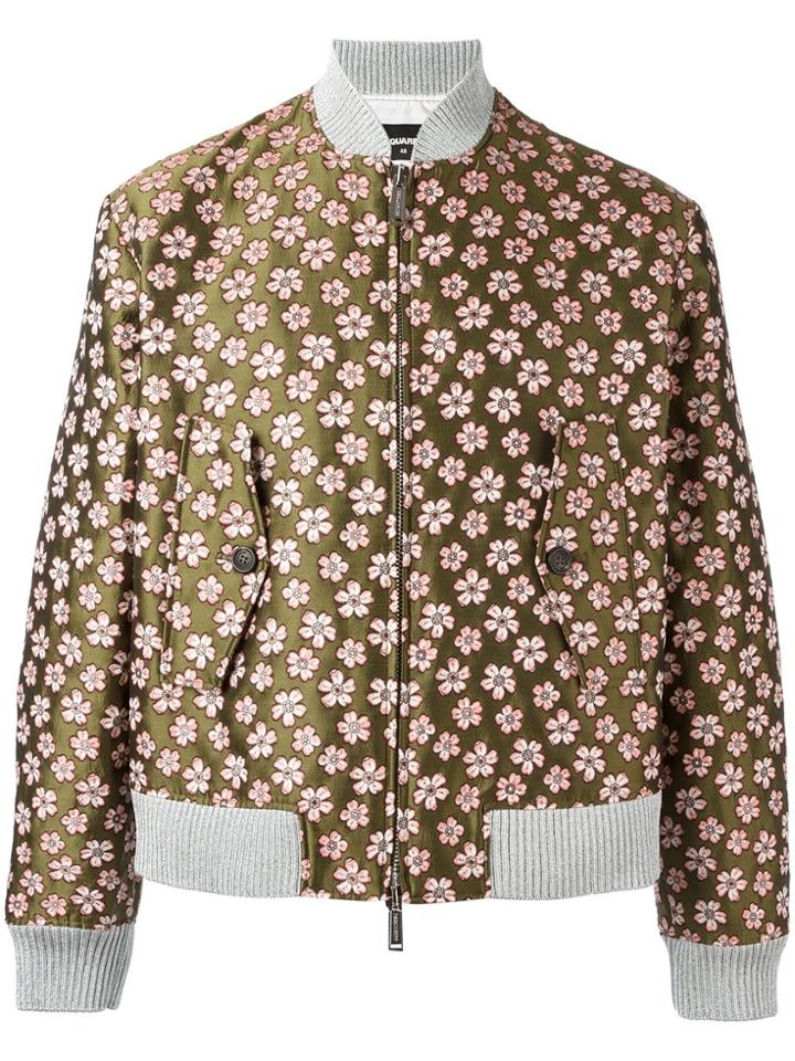 Dsquared2 Jacquard Flower Bomber - Green