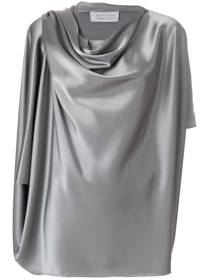 Gianluca Capannolo Draped Neck Blouse - Grey