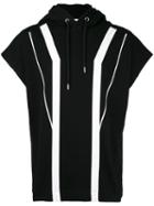 Les Hommes Urban - Geometric Print Sleeveless Hoodie - Men - Cotton - L, Black, Cotton