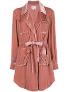 Cinq A Sept Velvet Trench Coat - Pink