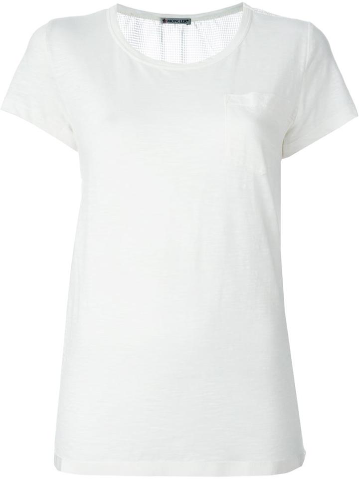 Moncler Perforated Back T-shirt, Women's, Size: Large, Nude/neutrals, Cotton/polyamide