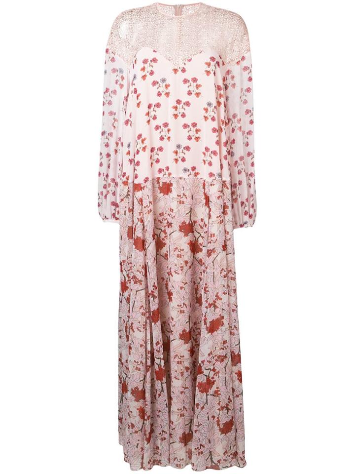 Giamba Floral Print Maxi Dress - Pink & Purple