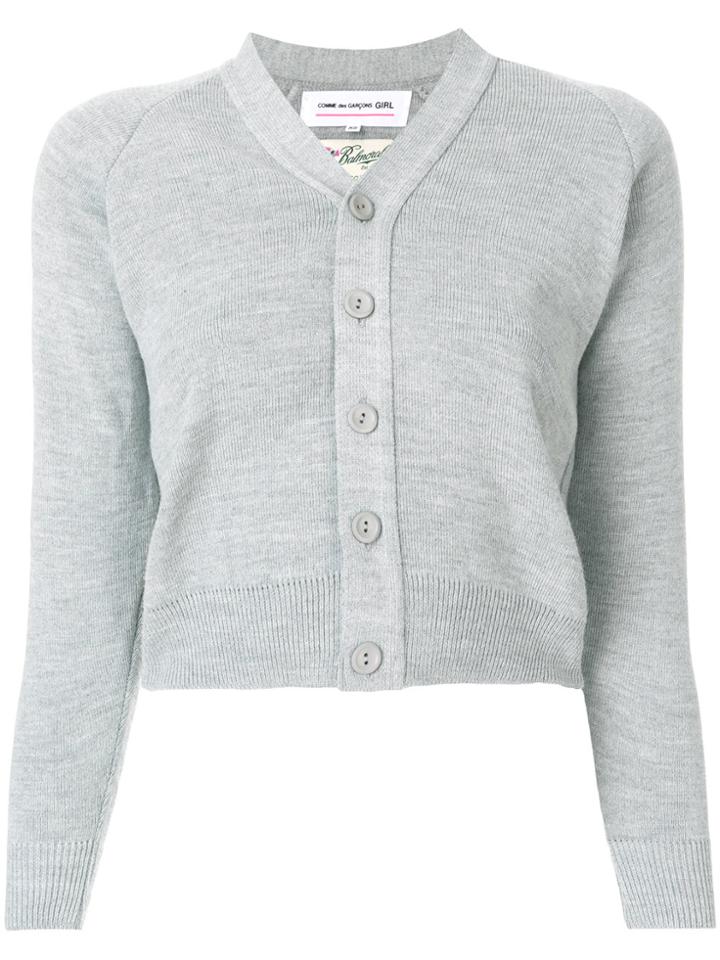 Comme Des Garçons Girl Cropped Fitted Cardigan - Grey