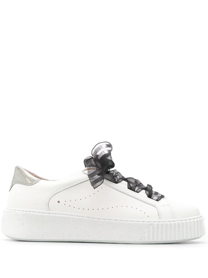 Tosca Blu Ribbon Lace-up Sneakers - White