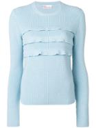 Red Valentino Ruffled Front Jumper - Blue