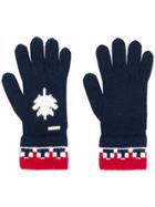 Dsquared2 Contrast Trim Gloves - Blue
