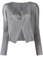Pleats Please By Issey Miyake Cropped Pleated Jacket - Grey