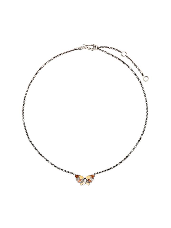 Bottega Veneta Short Butterfly Necklace - Metallic